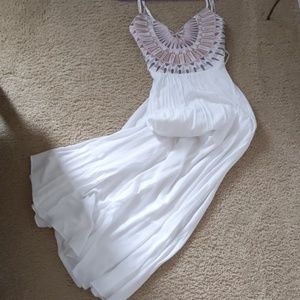White maxi dress